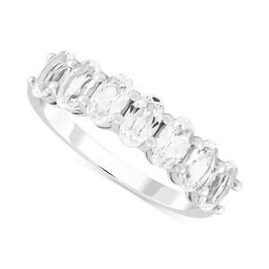 Swiss Blue Topaz & Lab-Grown White Sapphire Seven-Stone Ring